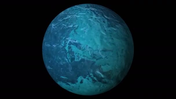 Fluid water sphere motion graphic animation, primordial world globe — Stock Video