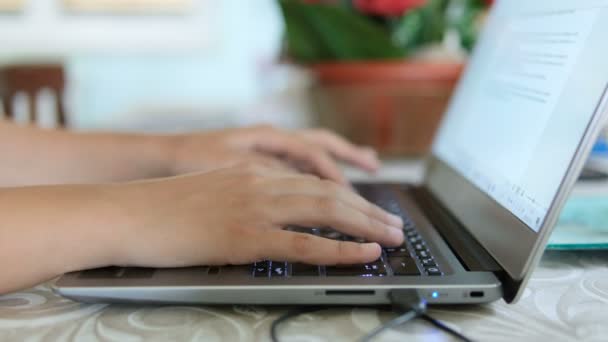 Γυναίκα Χρησιμοποιούν Επιτραπέζιο Υπολογιστή Για Την Έξυπνη Επιχείρηση Εργασίας Σπίτι — Αρχείο Βίντεο