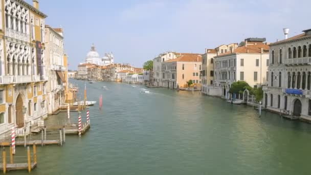 Famosa Vista Del Canal Ciudad Venecia Skyline Desde Puente Accademia — Vídeos de Stock
