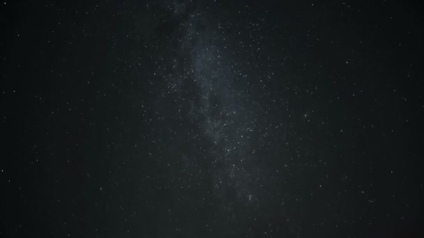 Зоряні Сузір Рух Молочному Шляху Глибокому Нічному Небі Всесвітня Космічна — стокове відео