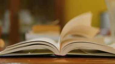 İzole kitap sayfaları açılıyor, bilgi okuma konsepti, boş zaman yaşam tarzı 45 'liği