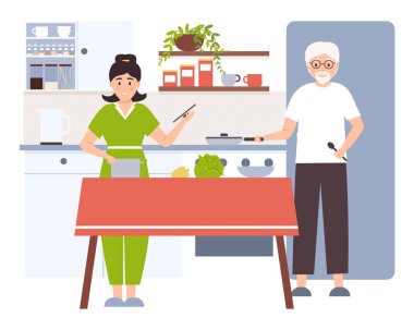 Evde aile yemekleri.