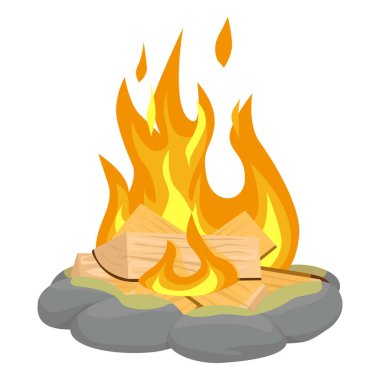 Kamp ateşi izole vektör
