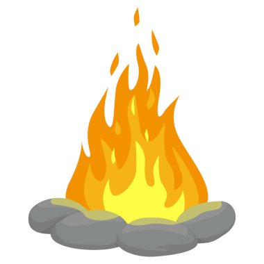 Kamp ateşi izole vektör