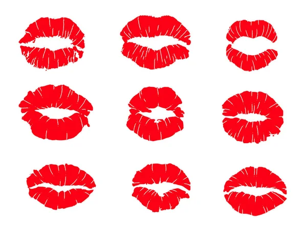 Impressão de beijos de lábios —  Vetores de Stock