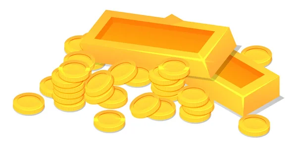 Tesoro de oro de dibujos animados — Vector de stock