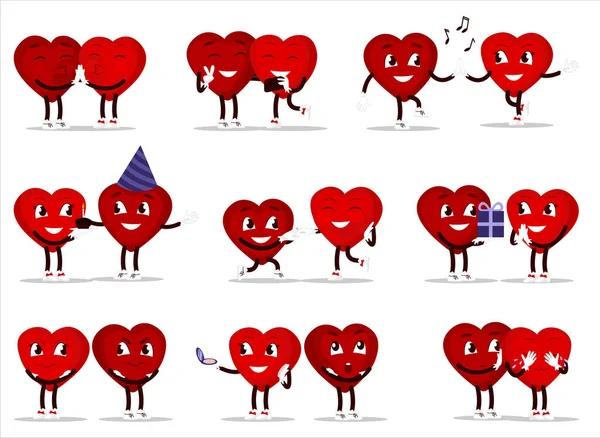 Heart couples character — Stock Vector