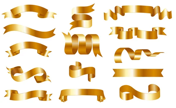 Ribbons realistic set — Stock Vector