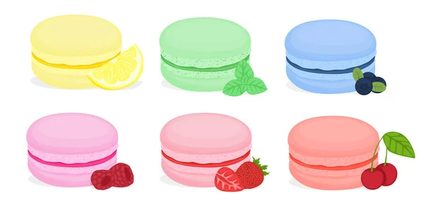 Färgglada macaroon set — Stock vektor