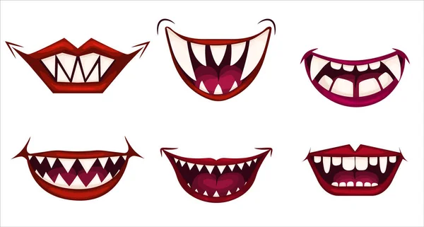 Creepy clown mouths — Stock Vector