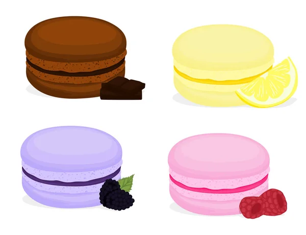 Färgglada macaroon set — Stock vektor