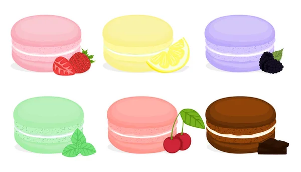 Färgglada macaroon set — Stock vektor