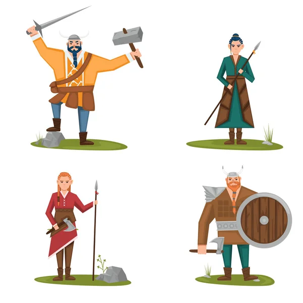 Набір мультфільмів Viking — стоковий вектор