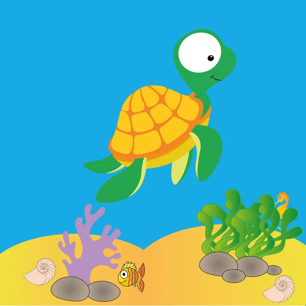 Niedliche Schildkröte — Stockvektor