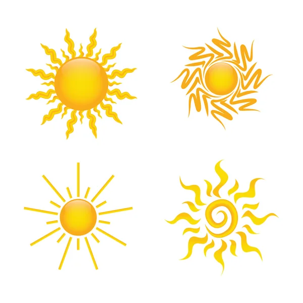 Iconos de sol — Vector de stock