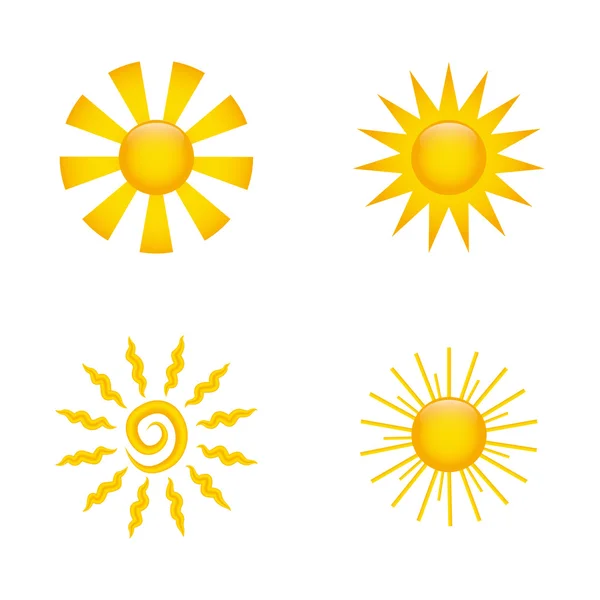 Iconos de sol — Vector de stock