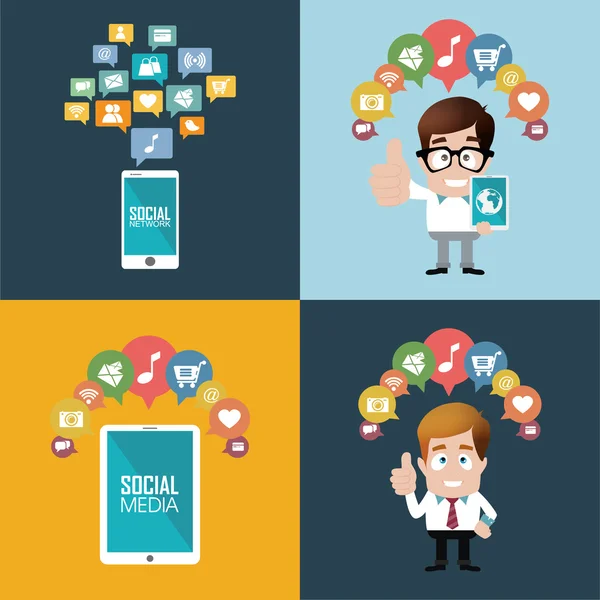 Social Media — Stock Vector