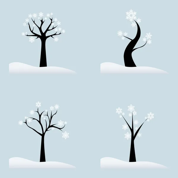 Arbres d'hiver — Image vectorielle