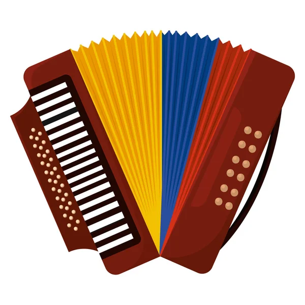 Geïsoleerde accordeon muziekinstrument beeld Vector — Stockvector