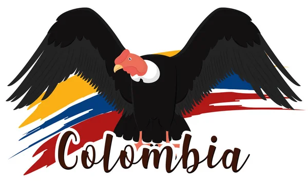 孤立的哥伦比亚秃鹰动物哥伦比亚病媒 — 图库矢量图片