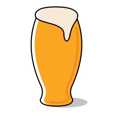Köpük ikon Vektörü ile izole edilmiş sarı bira bardağı