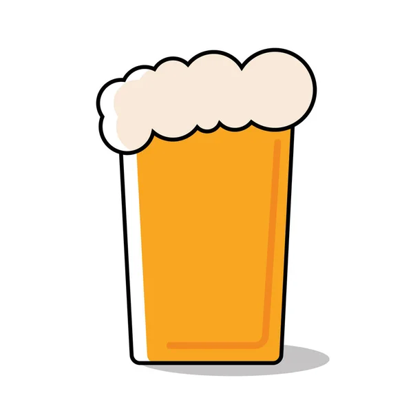 Geïsoleerd geel bierglas met schuimpictogram Vector — Stockvector