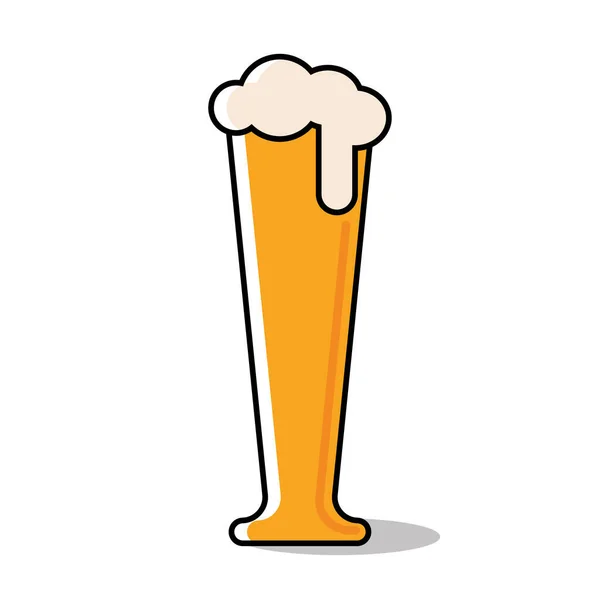 Köpük ikon Vektörü ile izole edilmiş sarı bira bardağı — Stok Vektör
