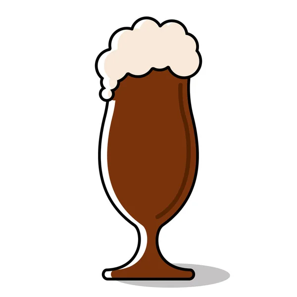Bicchiere di birra colorato isolato con icona in schiuma vettoriale — Vettoriale Stock