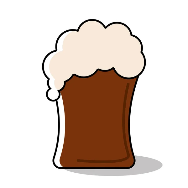 Bicchiere di birra colorato isolato con icona in schiuma vettoriale — Vettoriale Stock
