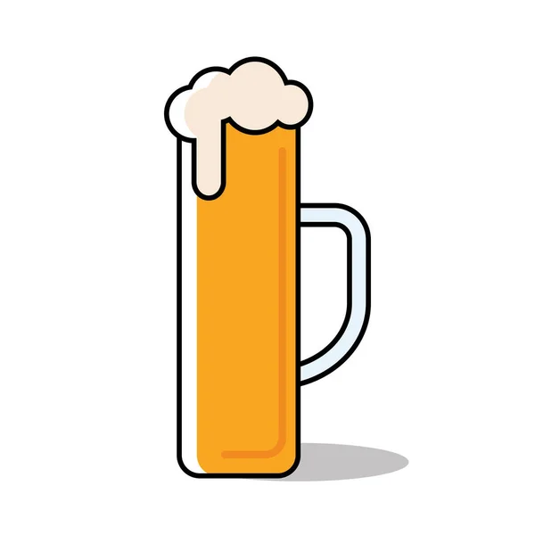 Isolated yellow beer glass with foam icon Vector — Stock Vector