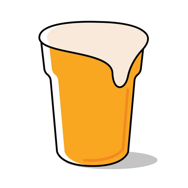 Köpük ikon Vektörü ile izole edilmiş sarı bira bardağı — Stok Vektör