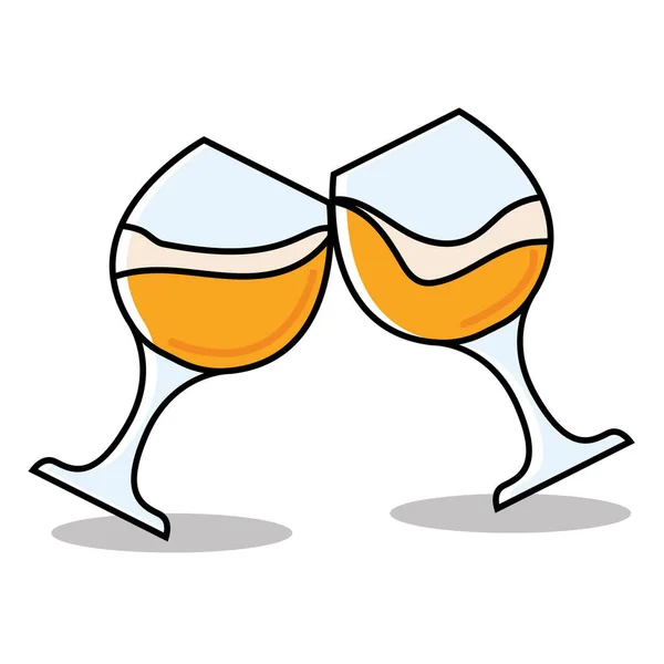 Pair of beer glasses with foam icon Vector — Stock Vector