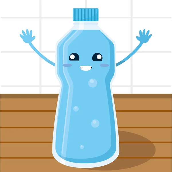 Geïsoleerd gelukkig water fles cartoon Vector — Stockvector