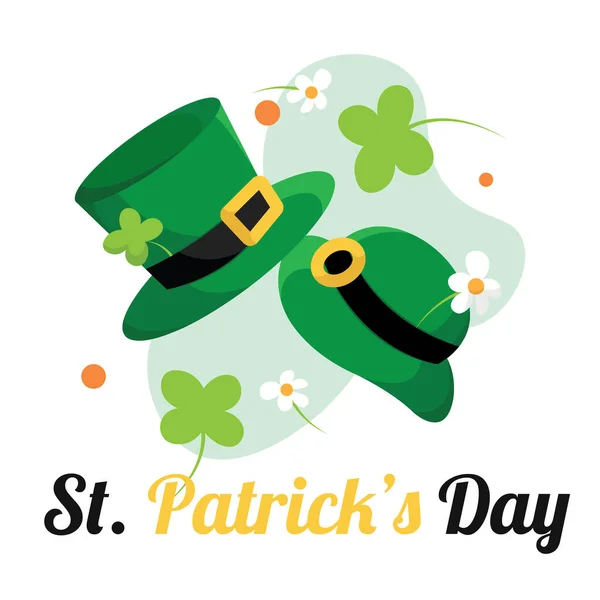 Pair of green traditional hats Saint patrick day poster Vector — Stock Vector