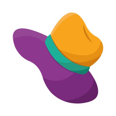 İzole edilmiş renkli karnaval şapka ikonu Vektörü