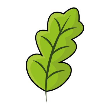 İzole edilmiş yeşil yaprak çizgi film ikonu Vektörü
