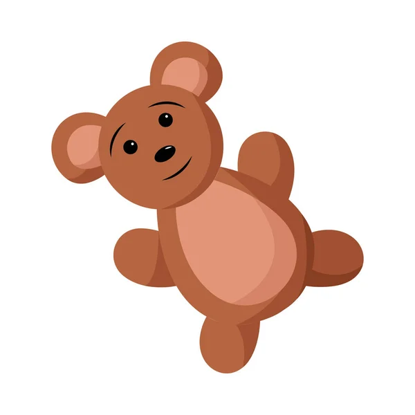 Aislado oso de peluche feliz juguete Vector — Vector de stock