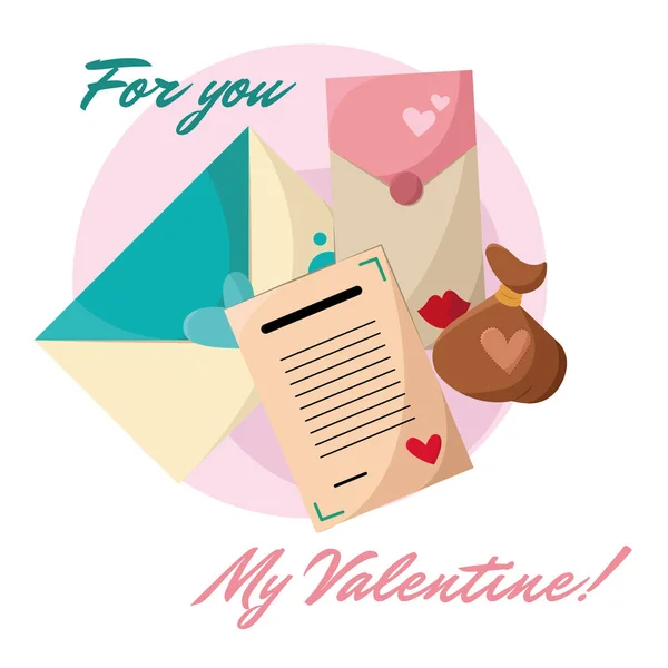 Groupe de cartes cadeaux Valentine day Vector — Image vectorielle