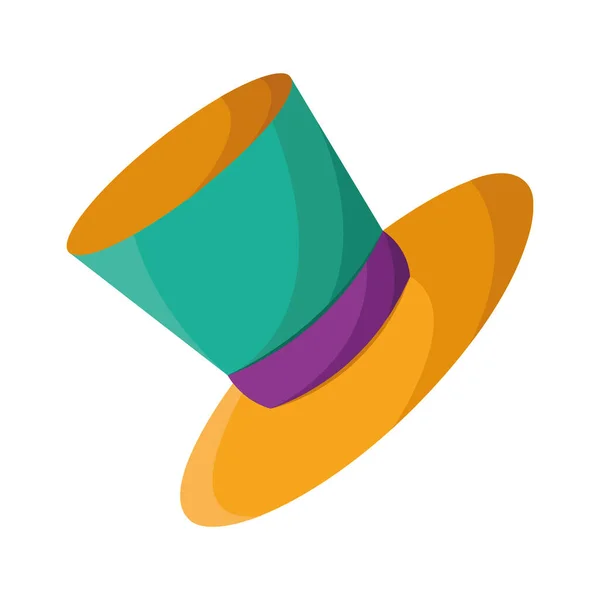 Ícone de chapéu de carnaval colorido isolado Vector —  Vetores de Stock