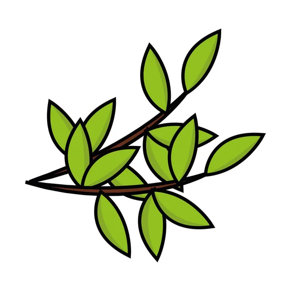 Izolowany zielony liść ikona kreskówki wektor — Wektor stockowy