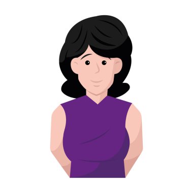 İzole edilmiş mutlu kadın çizgi film Vektörü.