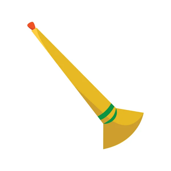 Instrumento musical de trompeta de color aislado Vector — Vector de stock
