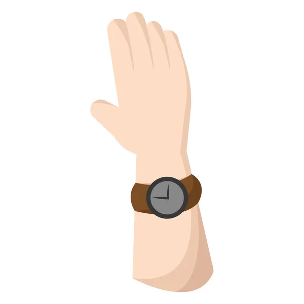 Μεμονωμένο χέρι με ένα ρολόι Business Vector — Διανυσματικό Αρχείο