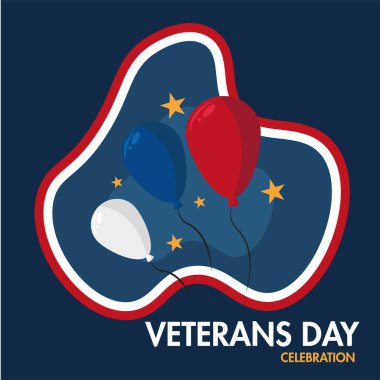 Renkli balonlar ve yıldız şekilleri Mutlu gaziler günü şablonu Vektör