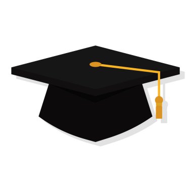 Tecrit edilmiş mezuniyet şapkası okul vektör ilüstrasyonunu sağlıyor