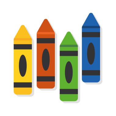 İzole edilmiş boya kalemleri okul vektör illüstrasyonu sağlar