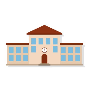 İzole edilmiş yapı, okul vektör illüstrasyonu