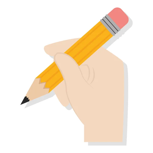 Elszigetelt kézi ceruza kellékek iskolai vektor illusztráció — Stock Vector