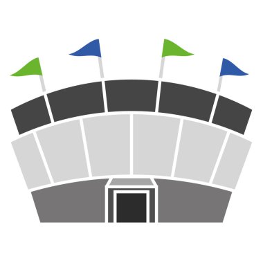 İzole edilmiş yüksek daireli açık stadyum vektör çizimi