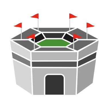 İzole edilmiş altıgen kaplı stadyum vektör çizimi